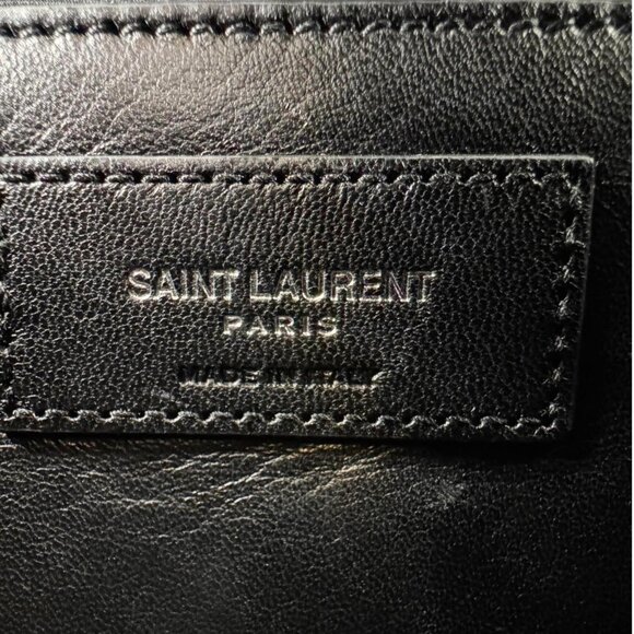 Yves Saint Laurent  Envelope Large Mixed Matelasse Leather Shoulder Bag Burgundy - Picture 15 of 16